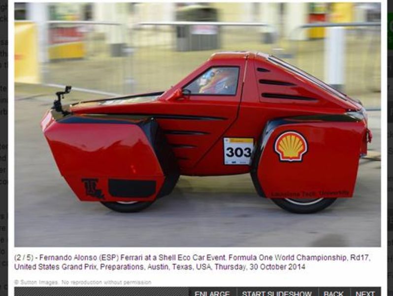 Shell Eco Car in F. Alonso